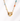 Gold heart-shaped pendant necklace with colorful beads on a white background