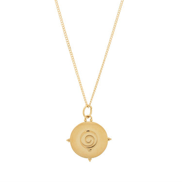 Gold necklace with a a gratitude pendant 
