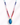 Multicolored crystal necklace with a blue miraculous Virgin pendant 
