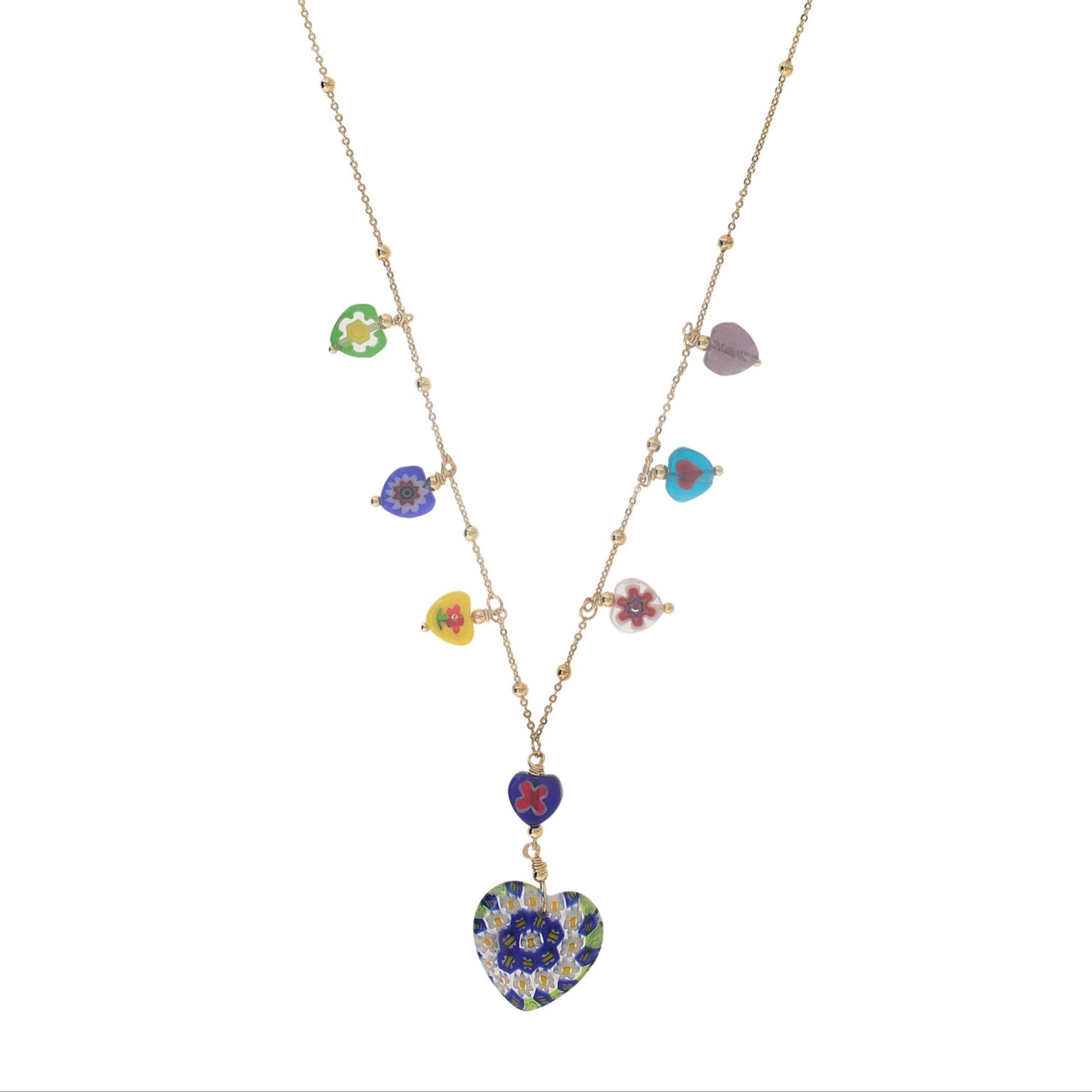 ibiza passion 18k gold plated millefiori necklace