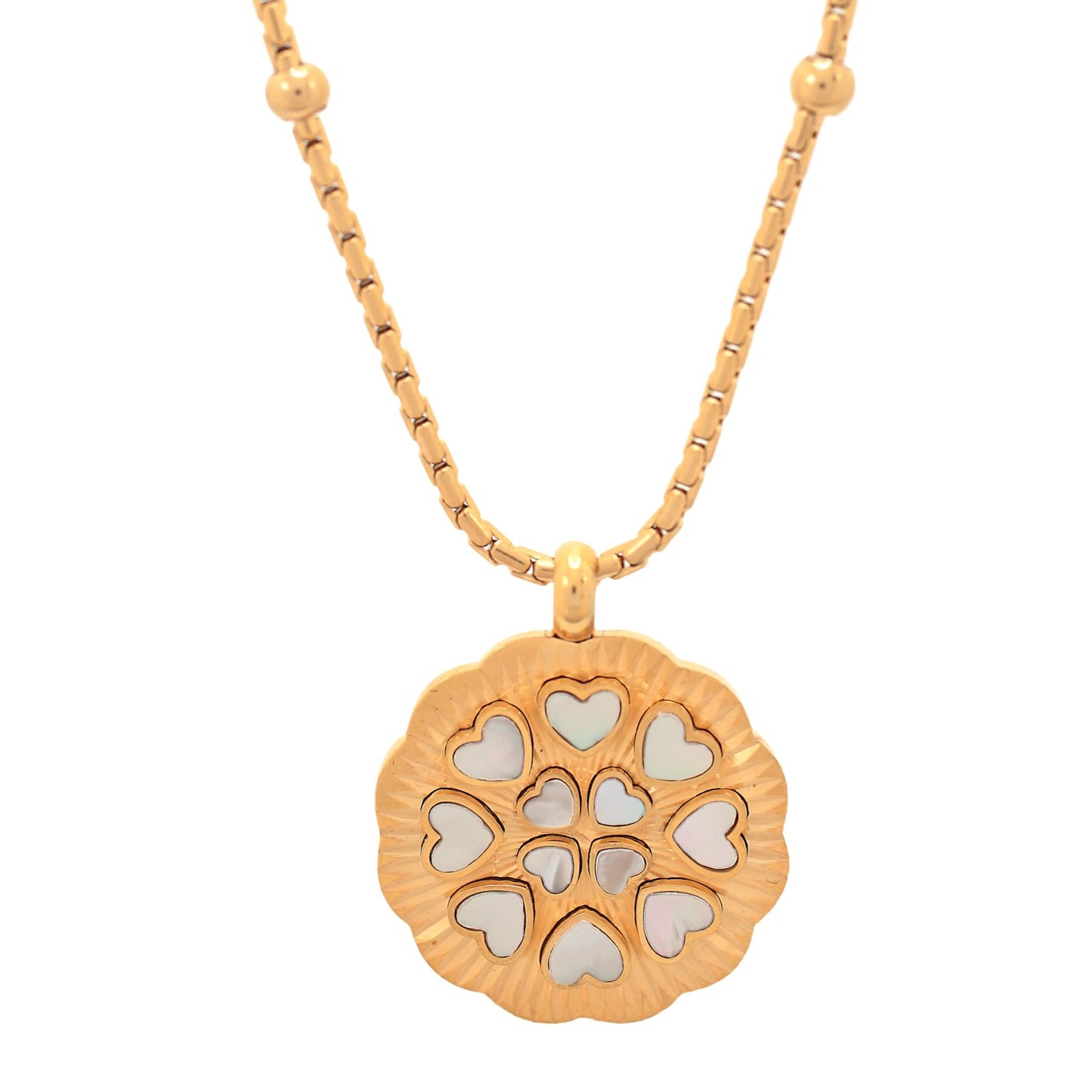 HAIL MARY Mother Pearl Heart Necklace