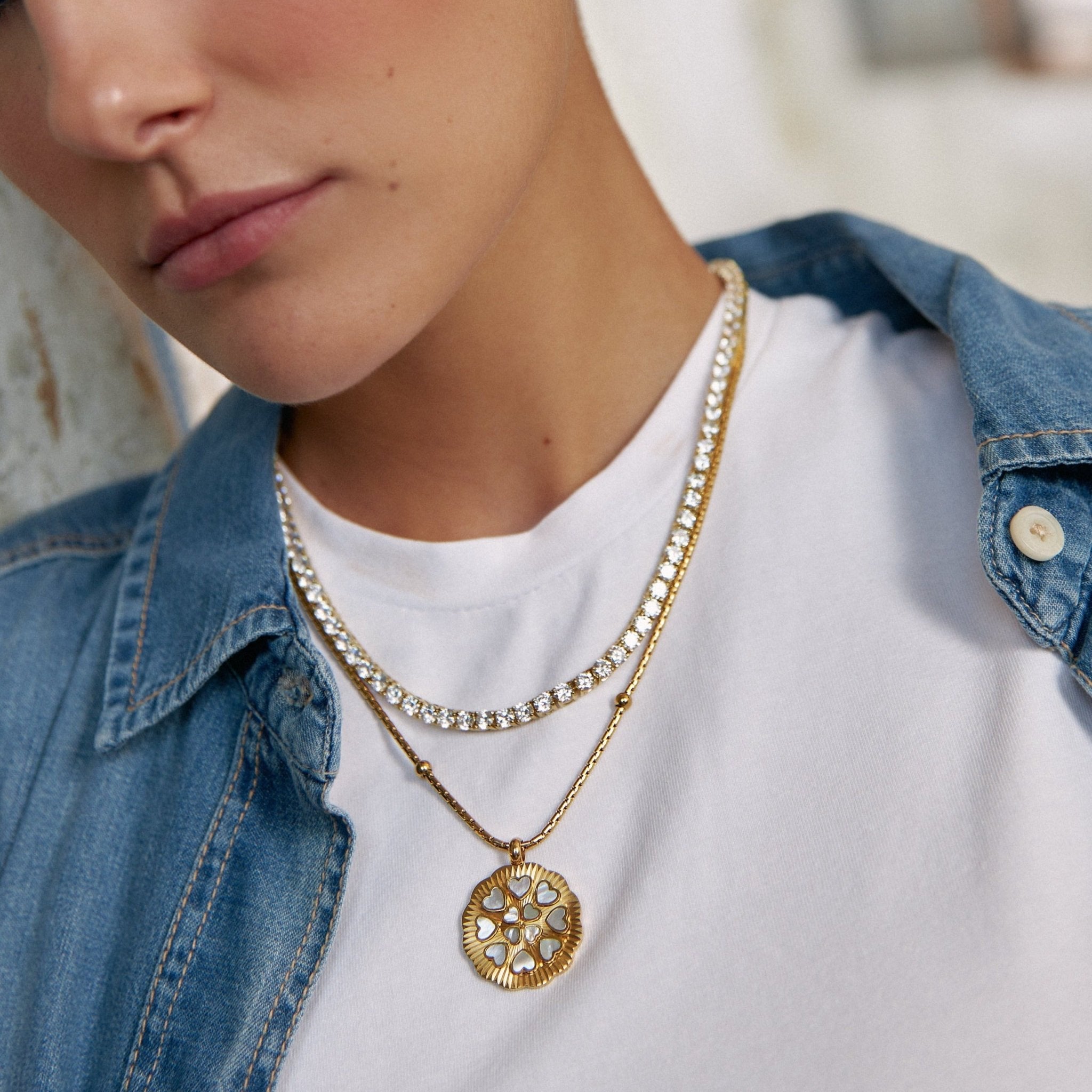 BE BRAVE Gold Tennis Necklace
