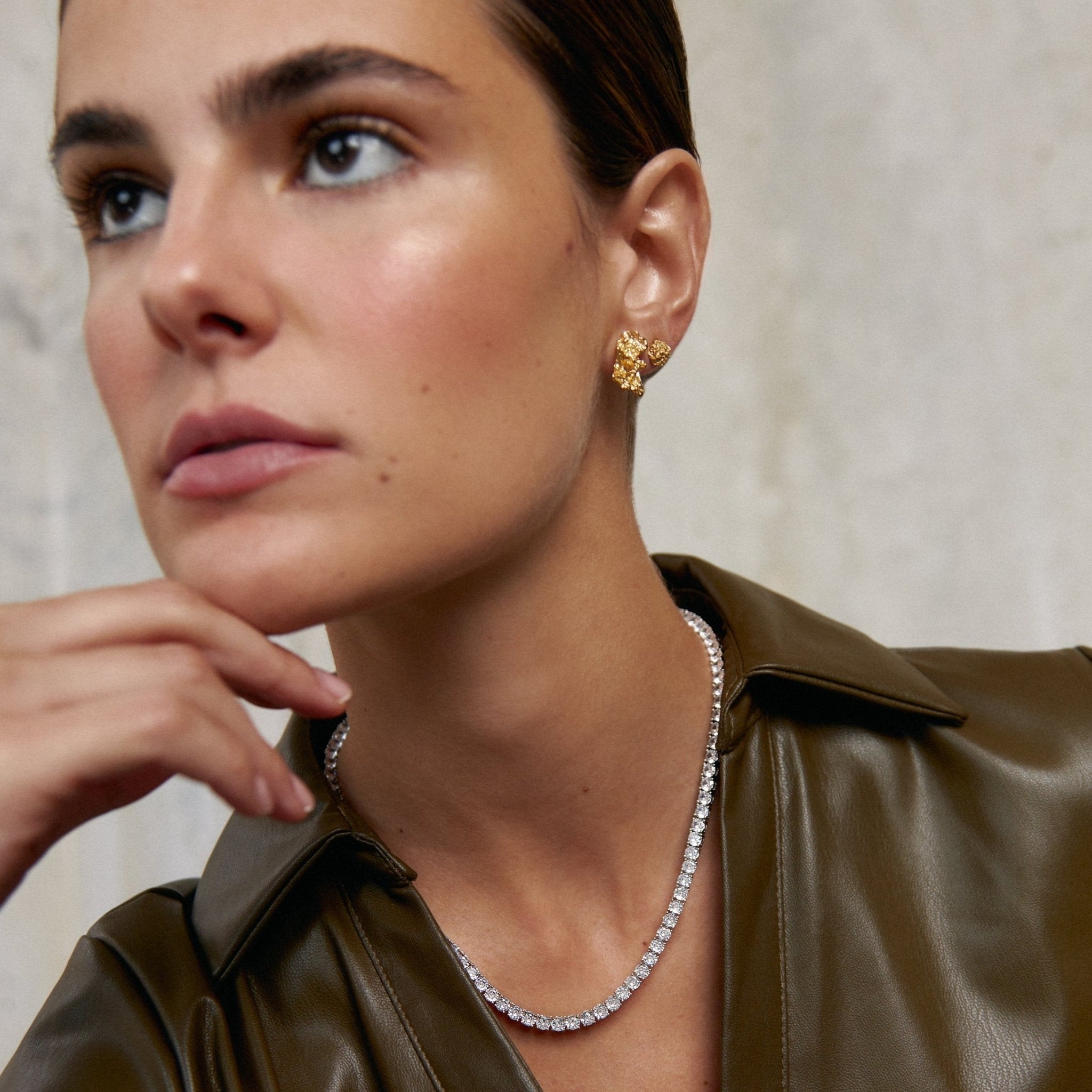 BE BRAVE Silver Tennis Necklace