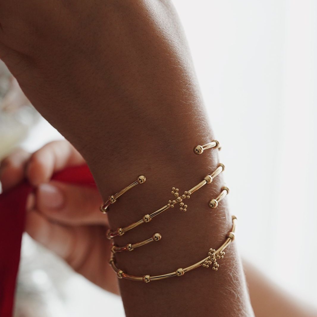 BELIEF Rosary Rigid Bracelet - Gold -