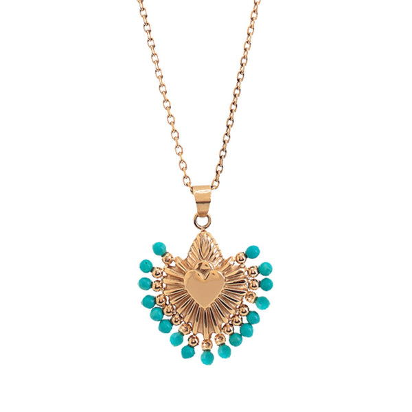 CUORE TURQUOISE STONES NECKLACE – SANT LAIA