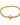 Gold bracelet made of small gold balls with a heart-shaped charm in the center, secured with a spring ring clasp