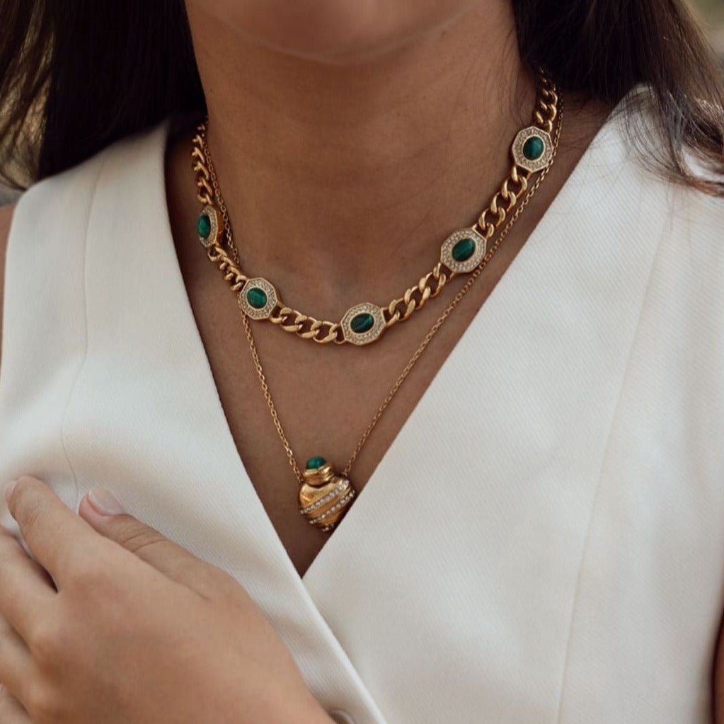ESTELA Necklace -Malachite-