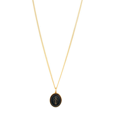 'MIRACLE' Blue Enamel Miraculous Virgin Necklace - Ibiza Passion