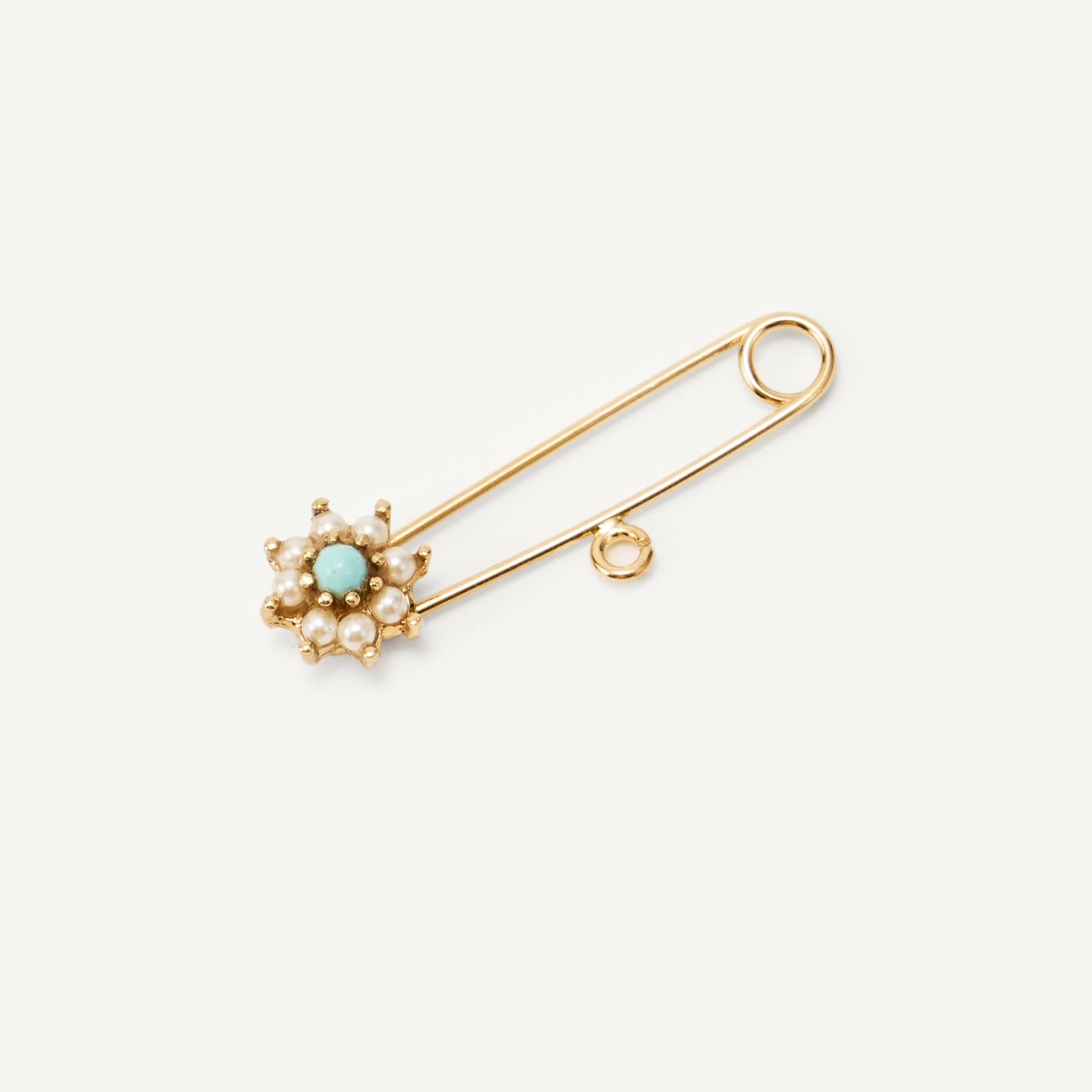 NOLA Pearl & Turquoise Flower BABY PIN