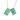 'SCAPULAR' Virgin & Sacred Heart -Turquoise-