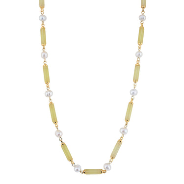 'ORIGEN' Pearls & Stones Necklace -Lemon Stone - Ibiza Passion
