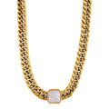 'POLAR' Chunky Chain Necklace with Mother Pearl - Ibiza Passion