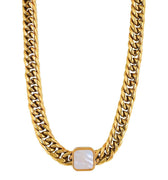 'POLAR' Chunky Chain Necklace with Mother Pearl - Ibiza Passion