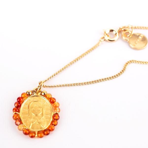 PREGARE Young Virgin Mary Necklace -Carnelian-